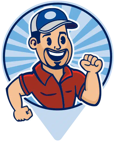 Jake Miller Plumbing character on map pin