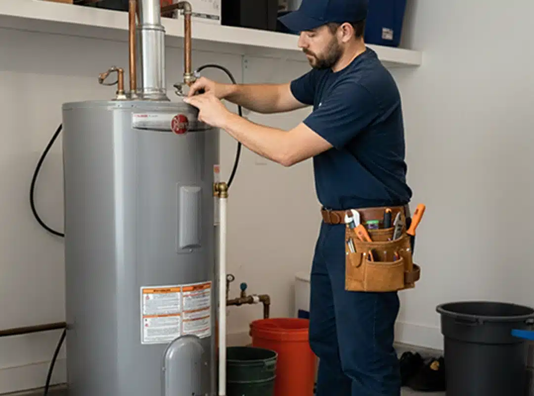 Jake Miller Plumber Installing A Rheem Water Heater
